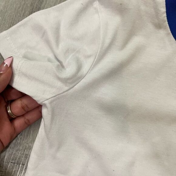 Reebok Boy’s White Blue Logo Cotton Blend Crewneck Short Sleeve Tee Size 6 - Picture 6 of 10